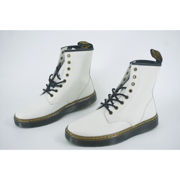 Doc Martens Zavala White 8 Eyelet Combat Ankle Boot size 10 US 42 EU Black - Picture 7 of 10